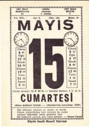 15 MAYIS 1971 SAATLİ MAARİF TAKVİMİ