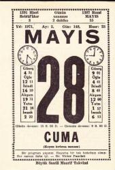 28 MAYIS 1971 SAATLİ MAARİF TAKVİMİ