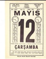 12 MAYIS 1971 SAATLİ MAARİF TAKVİMİ