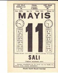 11 MAYIS 1971 SAATLİ MAARİF TAKVİMİ