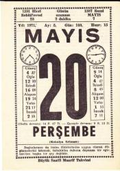 20 MAYIS 1971 SAATLİ MAARİF TAKVİMİ