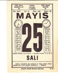25 MAYIS 1971 SAATLİ MAARİF TAKVİMİ