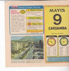 9 MAYIS 1973 MİLLİYET TAKVİM YAPRAĞI