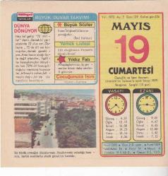 19 MAYIS 1973 MİLLİYET TAKVİM YAPRAĞI