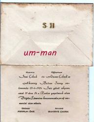 1954 DÜĞÜN DAVETİYESİ