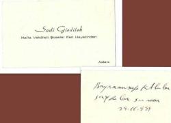 NAFİA VEKALETİ SADİ GİRDİLEK KARTVİZİT 1949