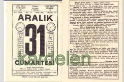 31 ARALIK 1966 SAATLİ MAARİF TAKVİMİ YAPRAĞI