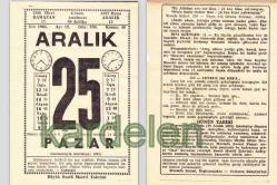 25 ARALIK 1966 SAATLİ MAARİF TAKVİMİ YAPRAĞI