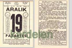 19 ARALIK 1966 SAATLİ MAARİF TAKVİMİ YAPRAĞI