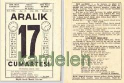 17 ARALIK 1966 SAATLİ MAARİF TAKVİMİ YAPRAĞI