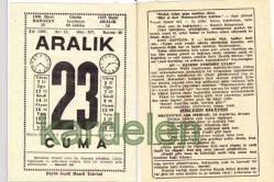 23 ARALIK 1966 SAATLİ MAARİF TAKVİMİ YAPRAĞI