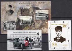 2019 ATATÜRK ÜN ANKARA YA GELİŞİNİN 100. YILI BLOKLARI 3 BLOK KOMPLE TAKIM