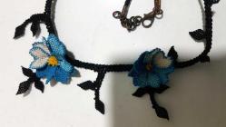 Çiçekli iğne Oyası Kolye Yöresel Otantik Takı