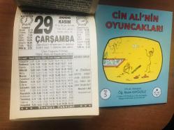 29 Kasım 2006 hediyelik orijinal Türkiye gazetesi takvim yaprağı (Cin Ali kitabı hediyeli:)