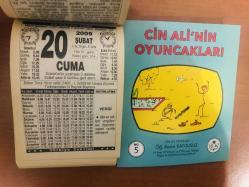 20 Şubat 2009 hediyelik orijinal Türkiye takvim yaprağı (Cin Ali kitabı hediyeli:)