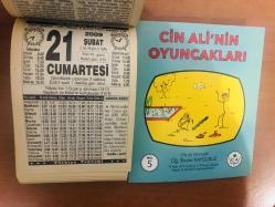 21 Şubat 2009 hediyelik orijinal Türkiye takvim yaprağı (Cin Ali kitabı hediyeli:)