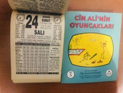 24 Şubat 2009 hediyelik orijinal Türkiye takvim yaprağı (Cin Ali kitabı hediyeli:)