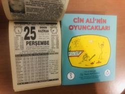 25 Haziran 2009 hediyelik orijinal Türkiye takvim yaprağı (Cin Ali kitabı hediyeli:)