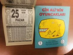 25 Ekim 2009 hediyelik orijinal Türkiye takvim yaprağı (Cin Ali kitabı hediyeli:)