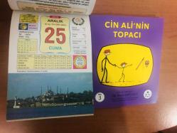 25 Aralık 2015 hediyelik orijinal Ülkü takvim yaprağı (Cin Ali kitabı hediyeli:)