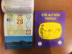 28 Nisan 2015 hediyelik orijinal Ülkü takvim yaprağı (Cin Ali kitabı hediyeli:)
