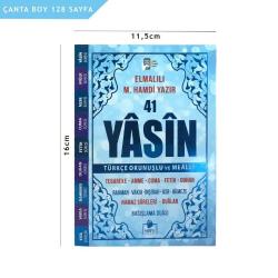 Yasini Şerif Mavi Renk Türkçe Okunuşlu ve Mealli Çanta Boy