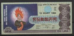 MP.1278  MİLLİ PİYANGO 19 MART 1984 ENERJİ TASARRUFU ONU VERİMLİ KULLANMAKTIR K ÇEYREK BİLET