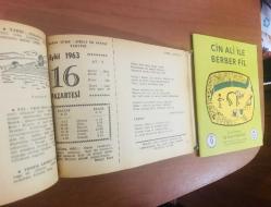 16 Eylül 1963 hediyelik orijinal Ajans Türk takvim yaprağı (Cin Ali kitabı hediyeli:)