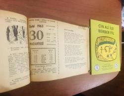 30 Eylül 1963 hediyelik orijinal Ajans Türk takvim yaprağı (Cin Ali kitabı hediyeli:)