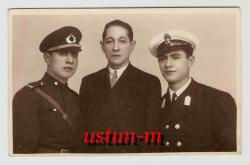 FOTO TURAN / İKİ SUBAY BİR CENTİLMEN ESKİ FOTOĞRAF...