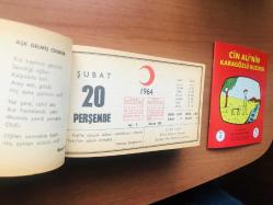 20 Şubat 1964 hediyelik orijinal Kızılay takvim yaprağı (Cin Ali kitabı hediyeli:)
