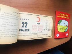 22 Şubat 1964 hediyelik orijinal Kızılay takvim yaprağı (Cin Ali kitabı hediyeli:)