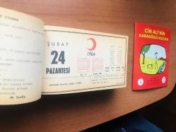 24 Şubat 1964 hediyelik orijinal Kızılay takvim yaprağı (Cin Ali kitabı hediyeli:)