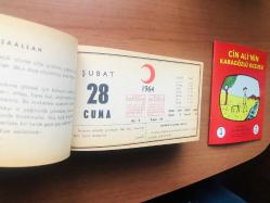 28 Şubat 1964 hediyelik orijinal Kızılay takvim yaprağı (Cin Ali kitabı hediyeli:)