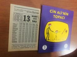 13 Mart 1990 hediyelik orijinal Fazilet takvim yaprağı (Cin Ali kitabı hediyeli:)