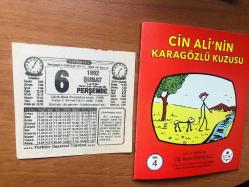 6 Şubat 1992 orijinal Türkiye gazetesi takvim yaprağı (Cin Ali kitabı hediyeli:)