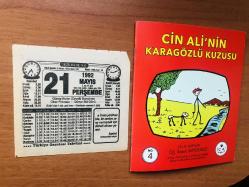 21 Mayıs 1992 orijinal Türkiye gazetesi takvim yaprağı (Cin Ali kitabı hediyeli:)