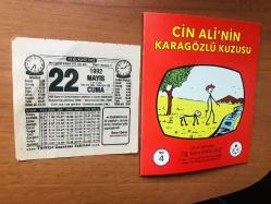 22 Mayıs 1992 orijinal Türkiye gazetesi takvim yaprağı (Cin Ali kitabı hediyeli:)