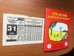 31 Temmuz 1992 orijinal Hizmet takvim yaprağı (Cin Ali kitabı hediyeli:)