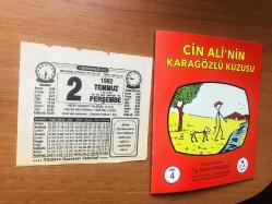 2 Temmuz 1992 orijinal Türkiye gazetesi takvim yaprağı (Cin Ali kitabı hediyeli:)