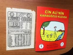 18 Temmuz 1992 orijinal takvim yaprağı (Cin Ali kitabı hediyeli:)