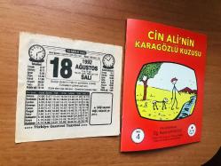 18 Ağustos 1992 orijinal Türkiye gazetesi takvim yaprağı (Cin Ali kitabı hediyeli:)