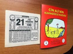 21 Ağustos 1992 orijinal Türkiye gazetesi takvim yaprağı (Cin Ali kitabı hediyeli:)