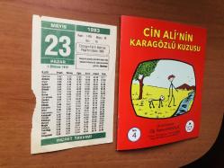 23 Mayıs 1993 orijinal Hicret takvim yaprağı (Cin Ali kitabı hediyeli:)
