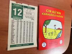 12 Temmuz 1993 orijinal Hicret takvim yaprağı (Cin Ali kitabı hediyeli:)