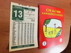 13 Temmuz 1993 orijinal Hicret takvim yaprağı (Cin Ali kitabı hediyeli:)