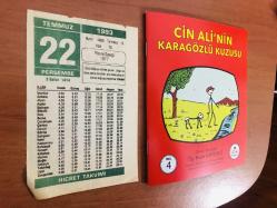 22 Temmuz 1993 orijinal Hicret takvim yaprağı (Cin Ali kitabı hediyeli:)