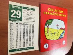 29 Temmuz 1993 orijinal Hicret takvim yaprağı (Cin Ali kitabı hediyeli:)