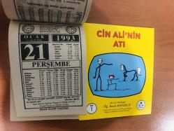 21 Ocak 1993 orijinal İmam Hatip takvim yaprağı (Cin Ali kitabı hediyeli:)