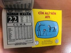 22 Ocak 1993 orijinal İmam Hatip takvim yaprağı (Cin Ali kitabı hediyeli:)